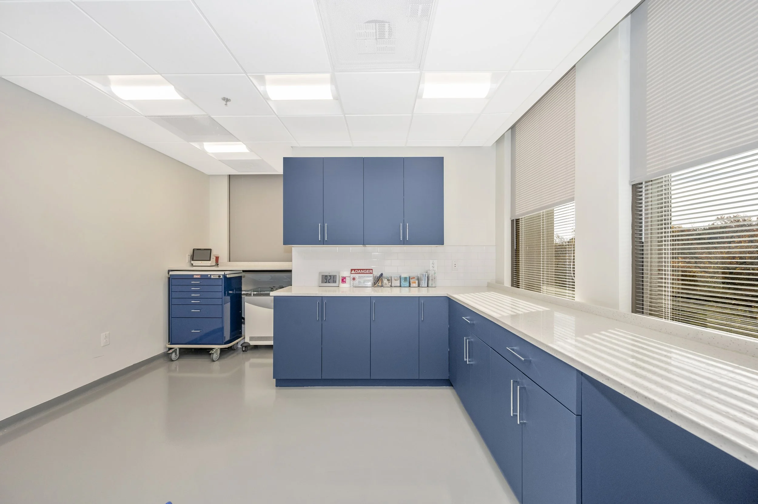 Medical office hallway and wayfinding Chevy Chase MD renovation