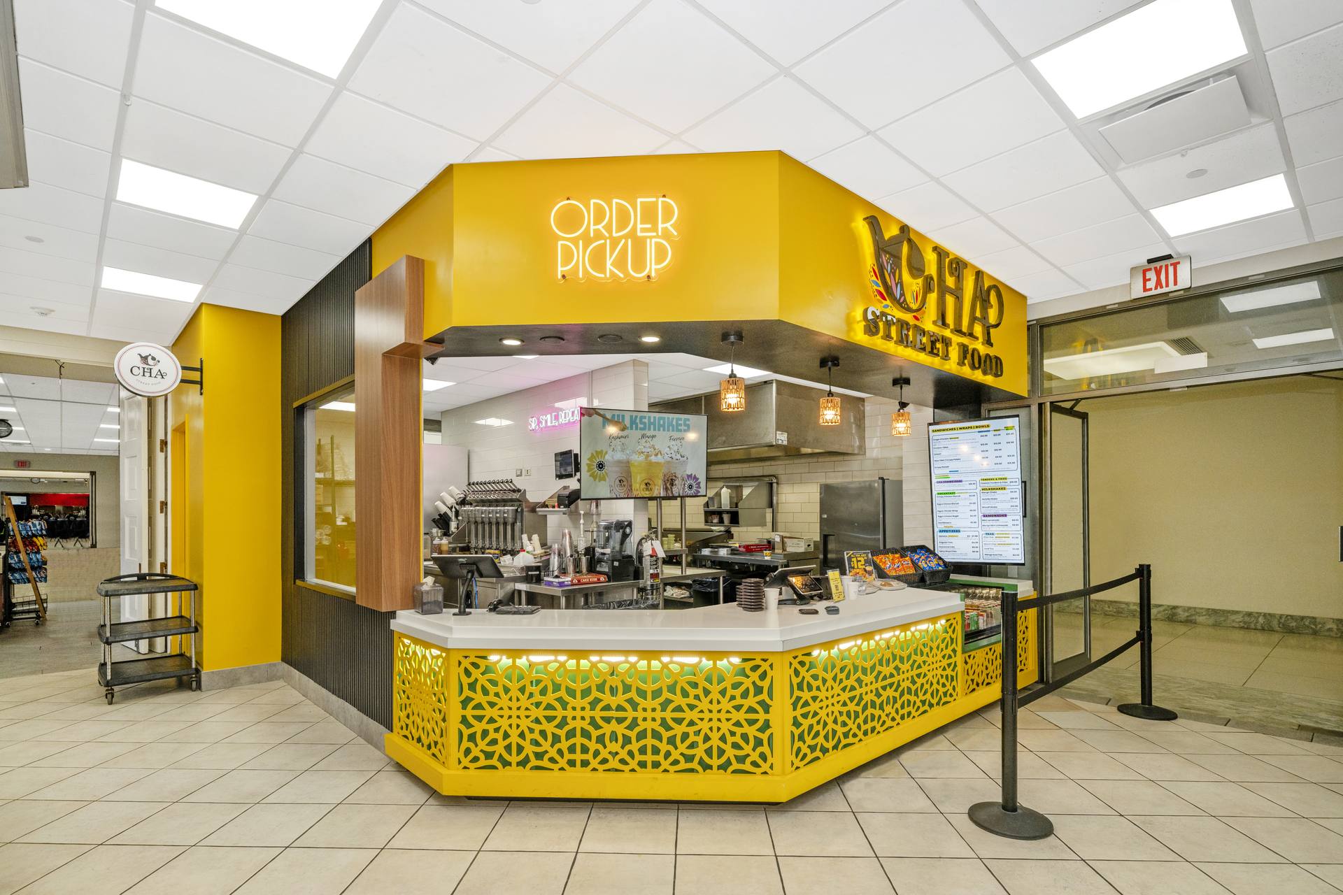 CHA Street Food yellow and green branded space Rayburn Building Capitol Hill DC
