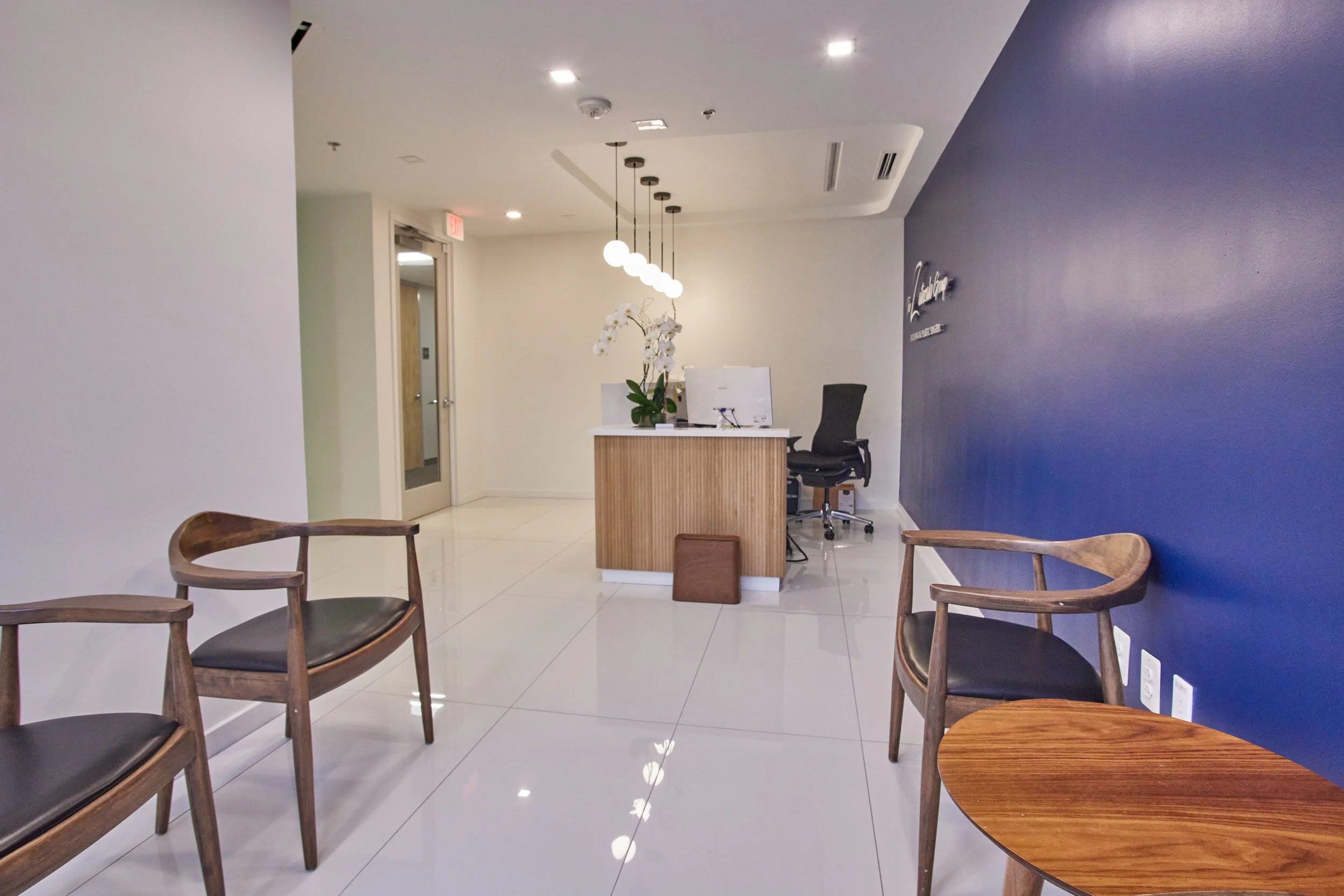 Modern medical office reception desk Chevy Chase MD plastic surgery